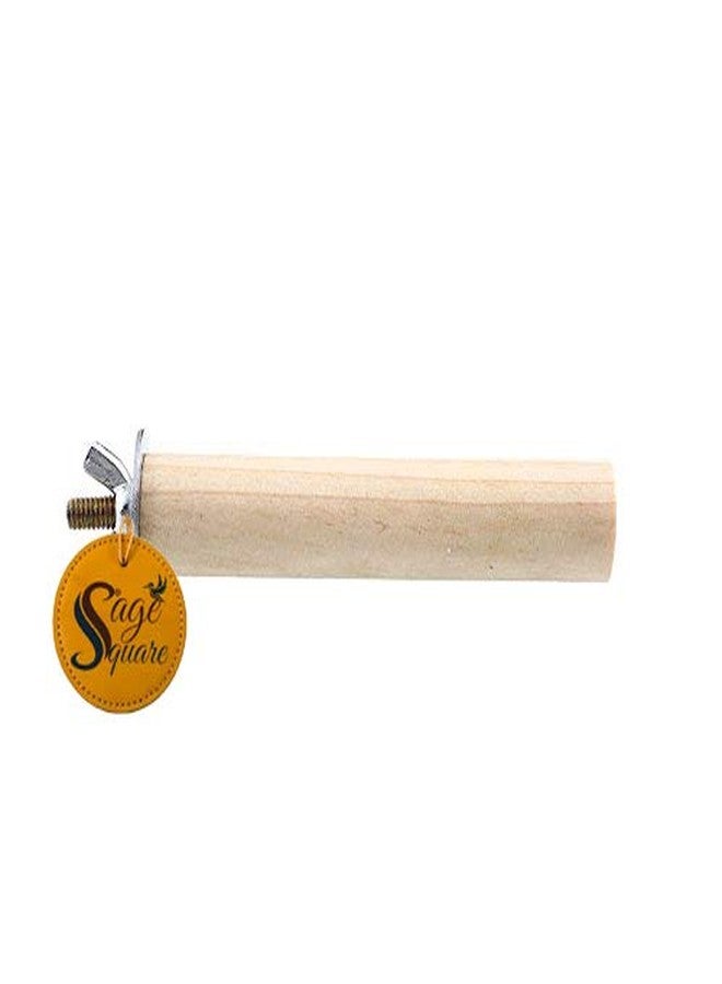 سايج سكوير مجثم/حامل/لعبة من الخشب الطبيعي مقاس 8 بوصات / 20 سم، مثالي لببغاء السنغال، Poicephalus (خفيف الوزن). - Image 5